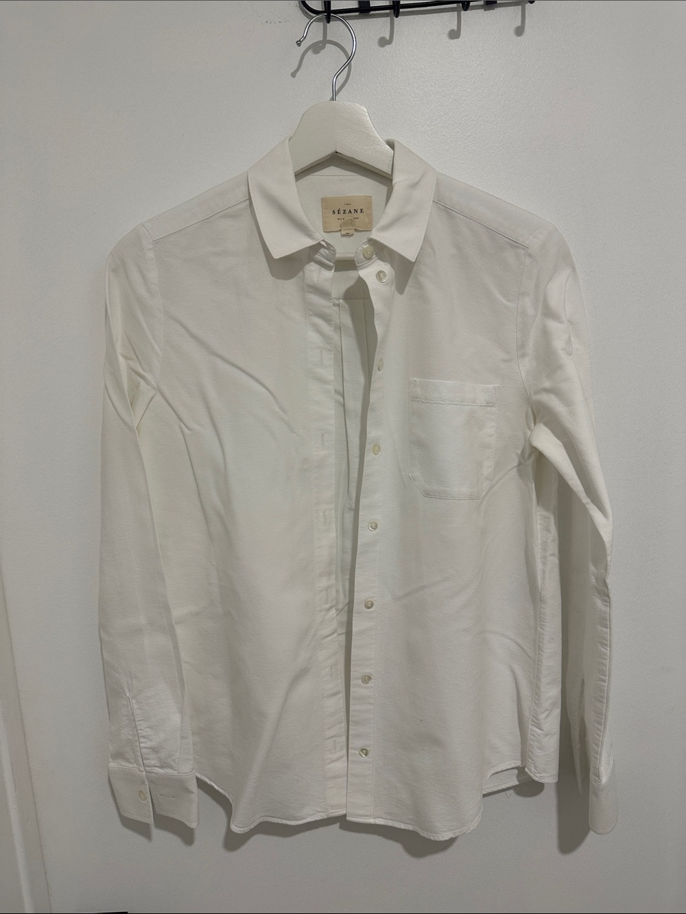 White Sezane Button-Up Shirt